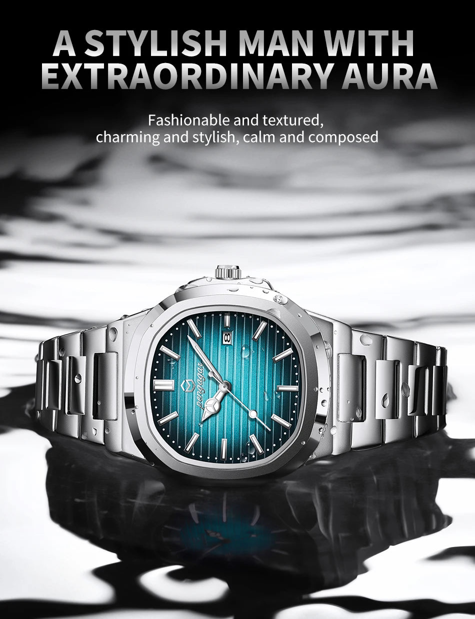 2026 Luxury Military Square Men's Watch - Waterproof Luminous Date Week Quartz