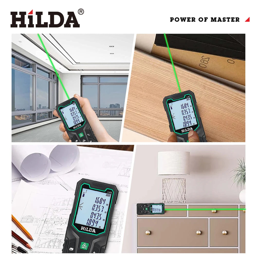 HILDA Laser Rangefinder | Digital Red/Green Light Distance Meter 50M-120M