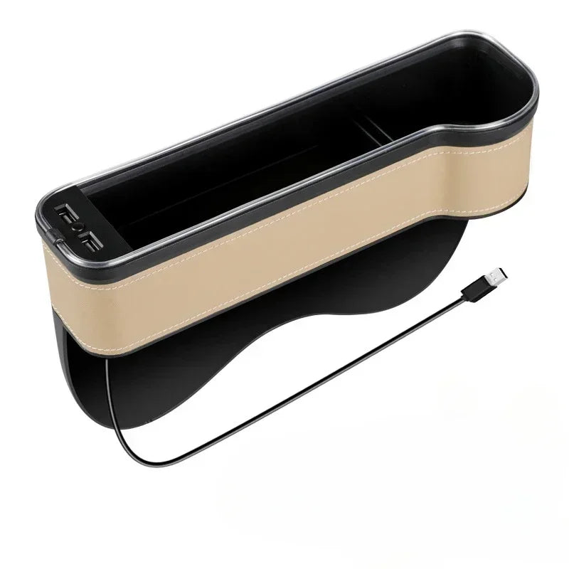 Vabena Car Seat Gap Filler Organizer with Dual USB Charger & LED Light