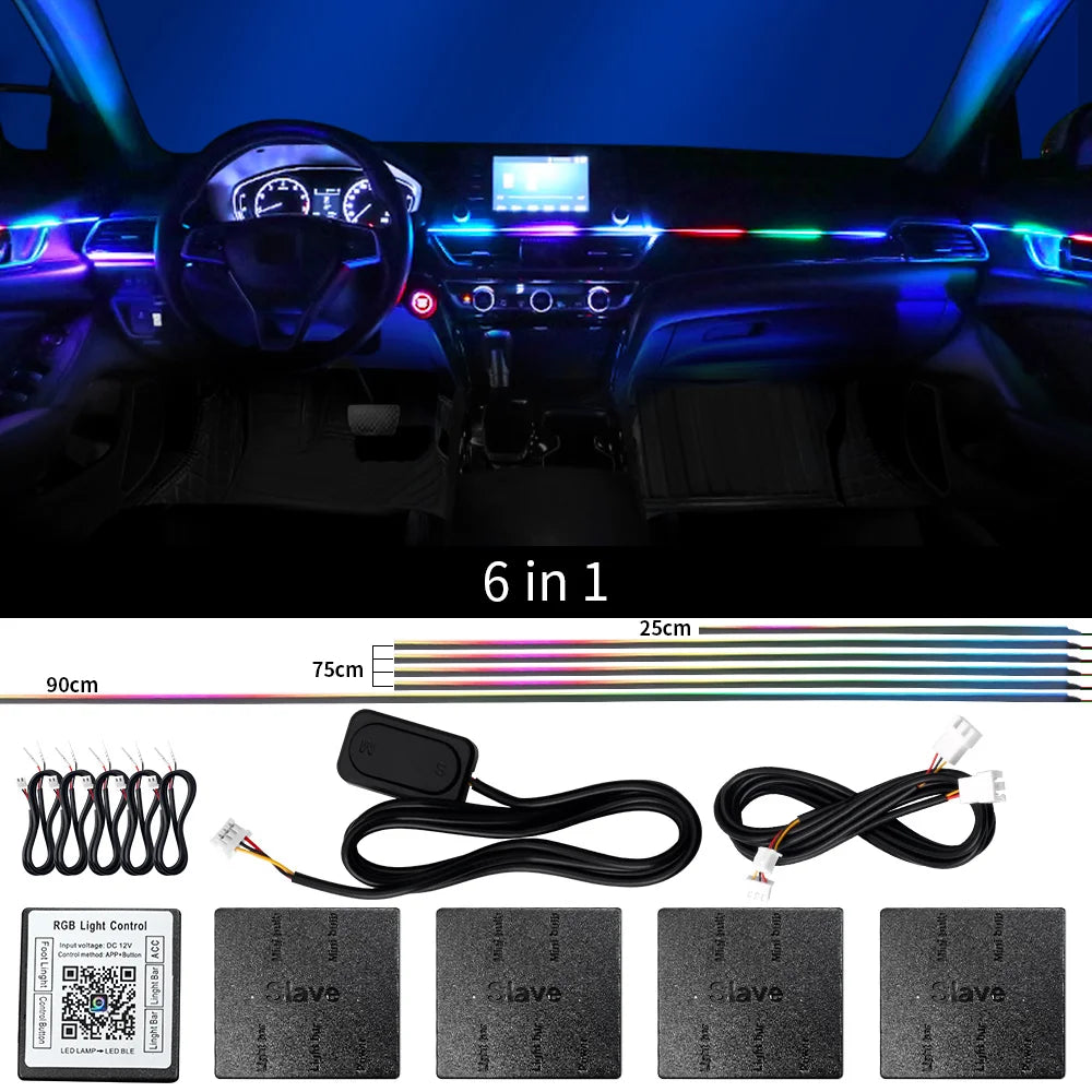 18-in-1 Dual Zone Symphony RGB Car Interior Ambient Light Kit