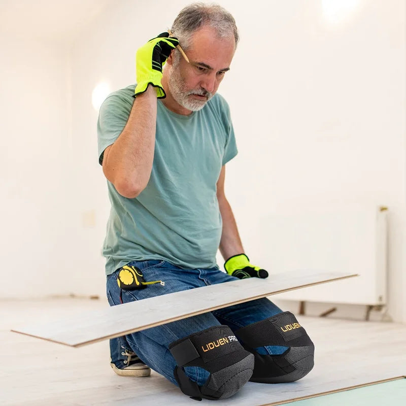 Flooring Knee Pads - Extra-Wide Gel & Foam Cushion, Anti-Slip