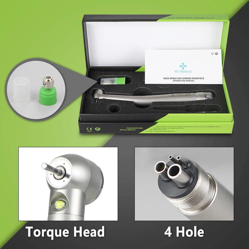 Vabena LED High-Speed Dental Handpiece | E-Generator Push Button Turbine