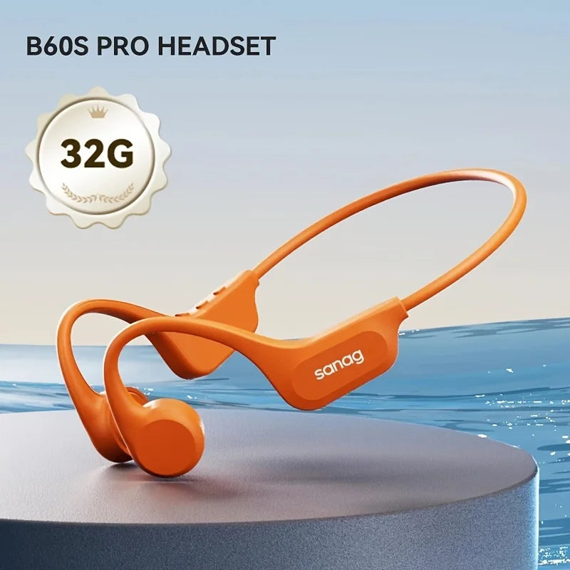 Sanag B60S Bone Conduction Swimming Headphones IPX8 Bluetooth MP3