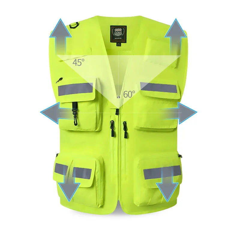 High-Visibility Reflective Safety Vest & Rider Jacket - Fluorescent Workwear
