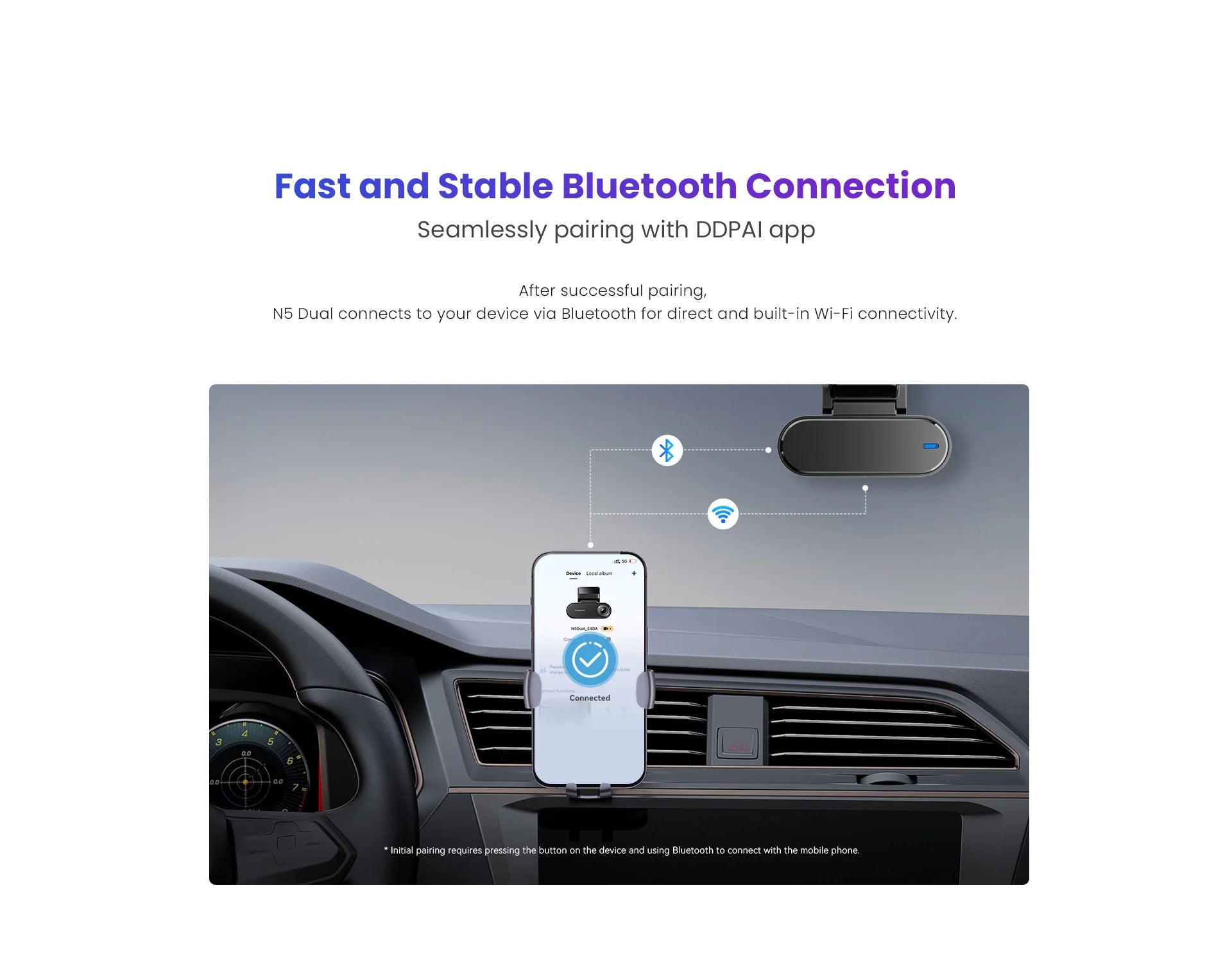 DDPAI N5 Dual 4K Dash Cam - Front & Rear, NightVIS, ADAS, GPS