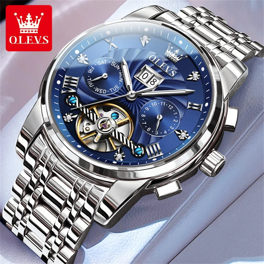 OLEVS Classic Men's Tourbillon Automatic Multi-function High-End Watch