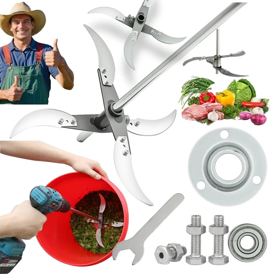 Vabena Multifunctional Grass & Veg Chopping Blade Set - Stainless Steel