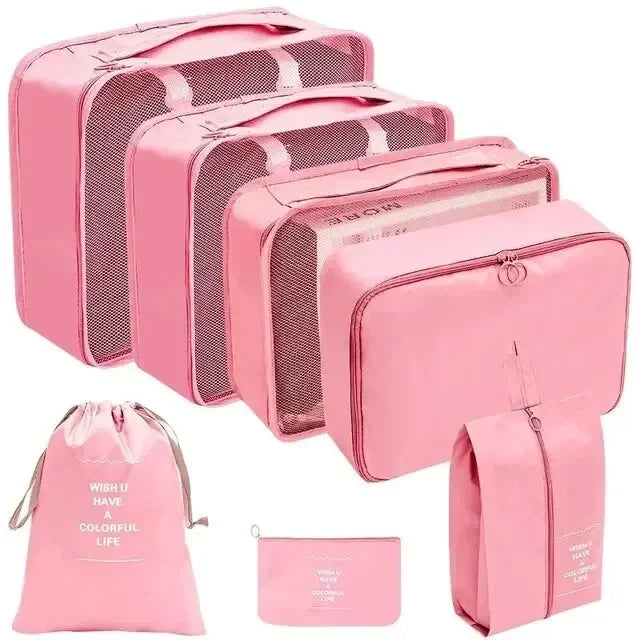 7/10 Pcs Travel Organizer Set - Packing Cubes & Storage Bags for Suitcases