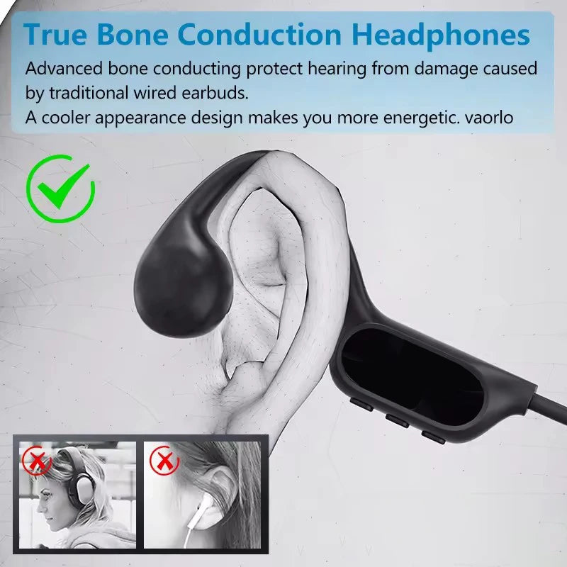 LonMao B33 Bone Conduction Bluetooth 5.4 Sports Headset with HD Mic