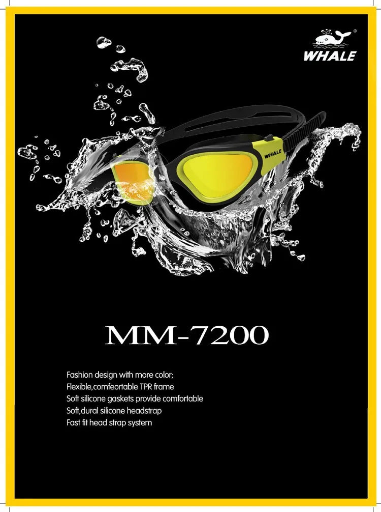 Professional Anti-Fog UV Swimming Goggles for Adults - Waterproof Silicone