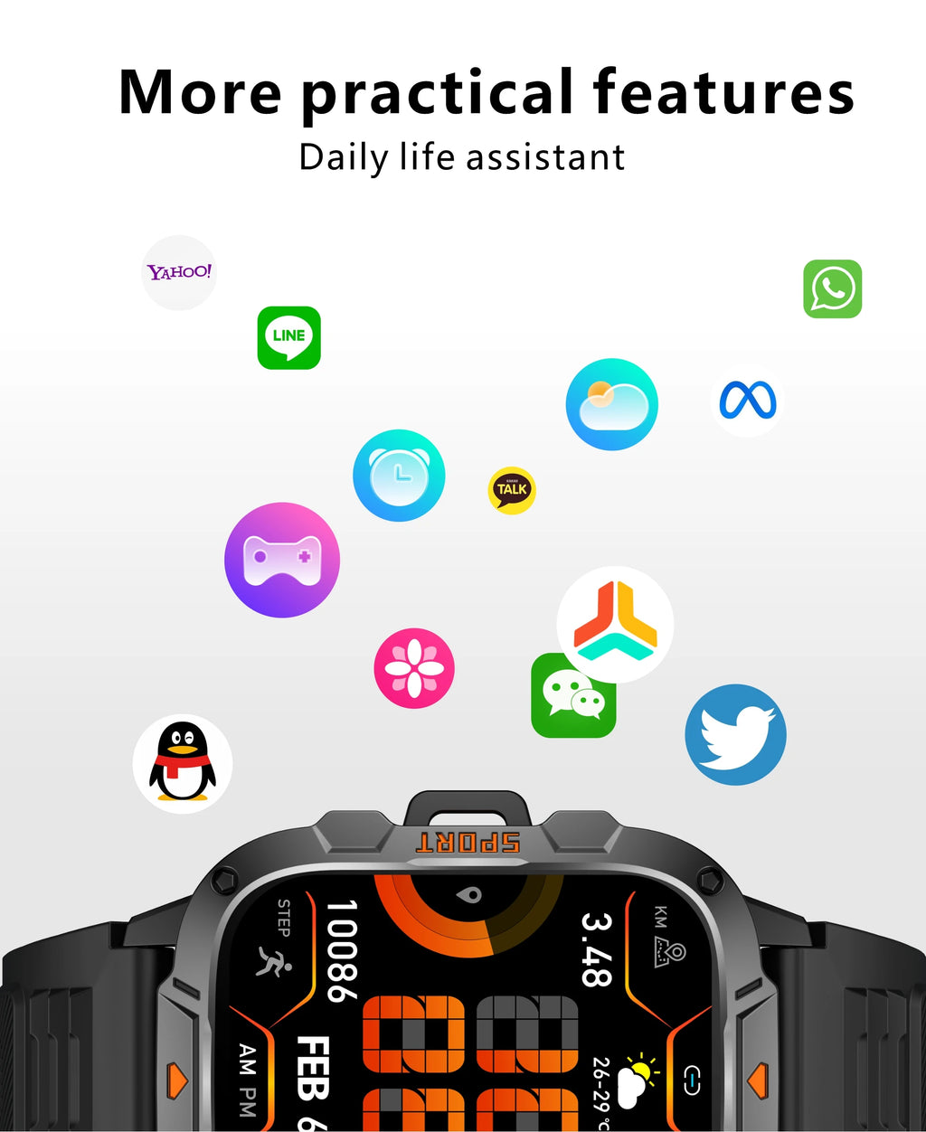 Military-Grade Smartwatch for Men | AMOLED Display | 5ATM Tactical Watch