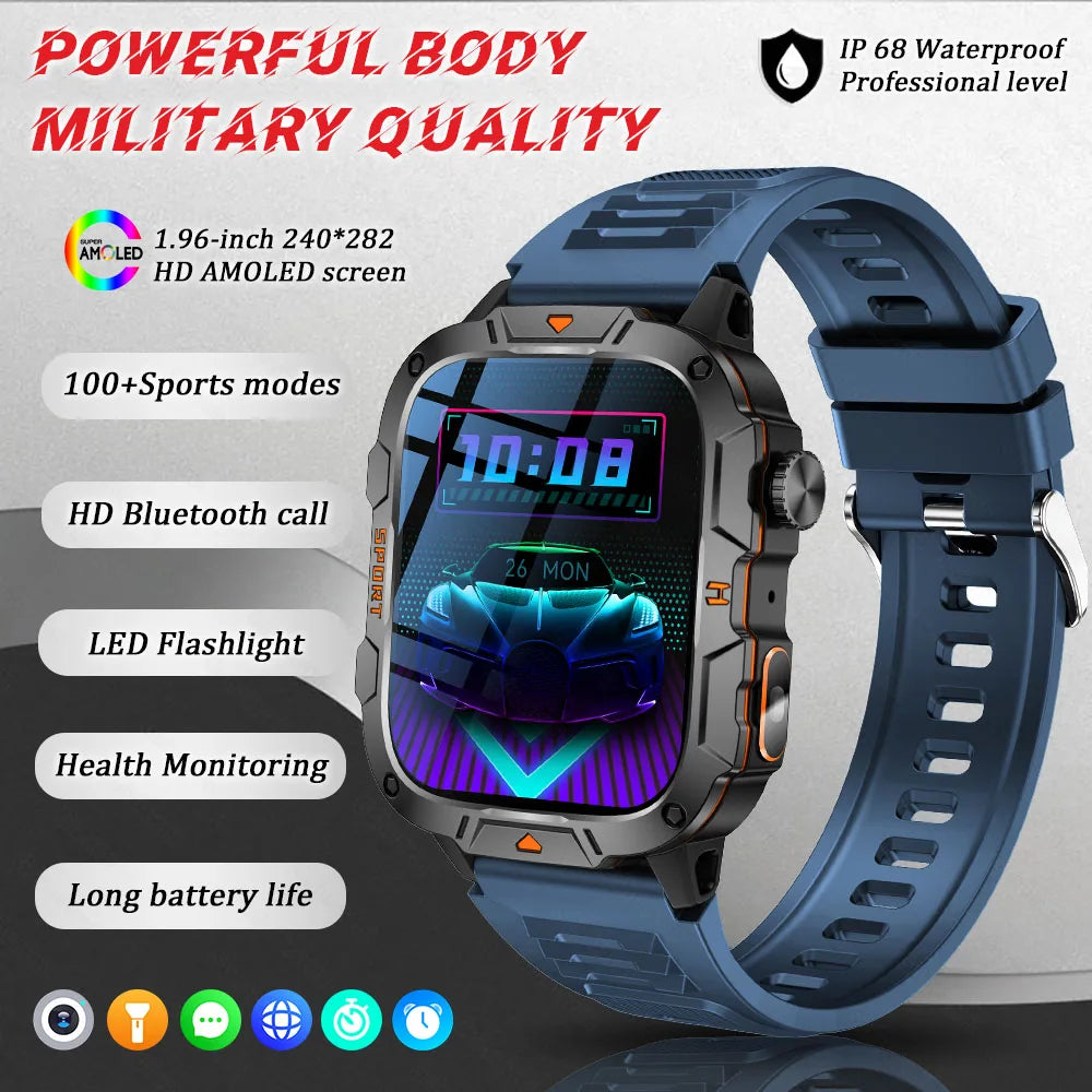 Military-Grade Smartwatch for Men | AMOLED Display | 5ATM Tactical Watch
