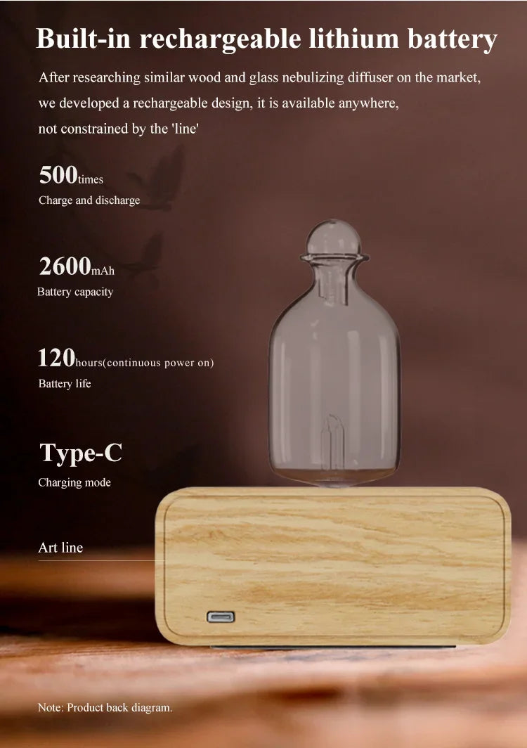 HAOYUNMA Rechargeable Waterless Nebulizing Essential Oil Diffuser