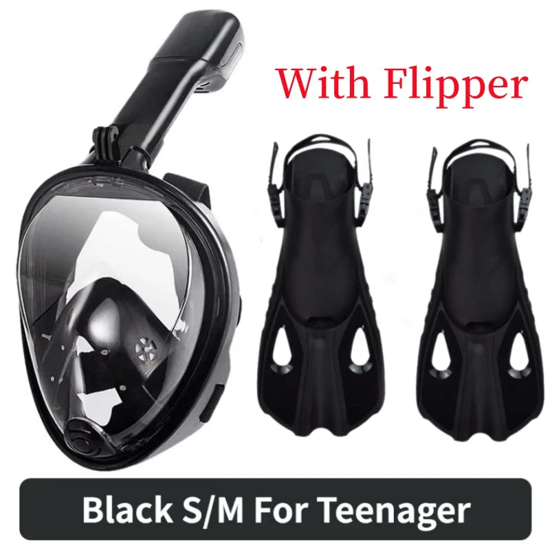 Vabena Full Face Diving Mask - Anti-Fog Snorkel Gear for Adults & Kids
