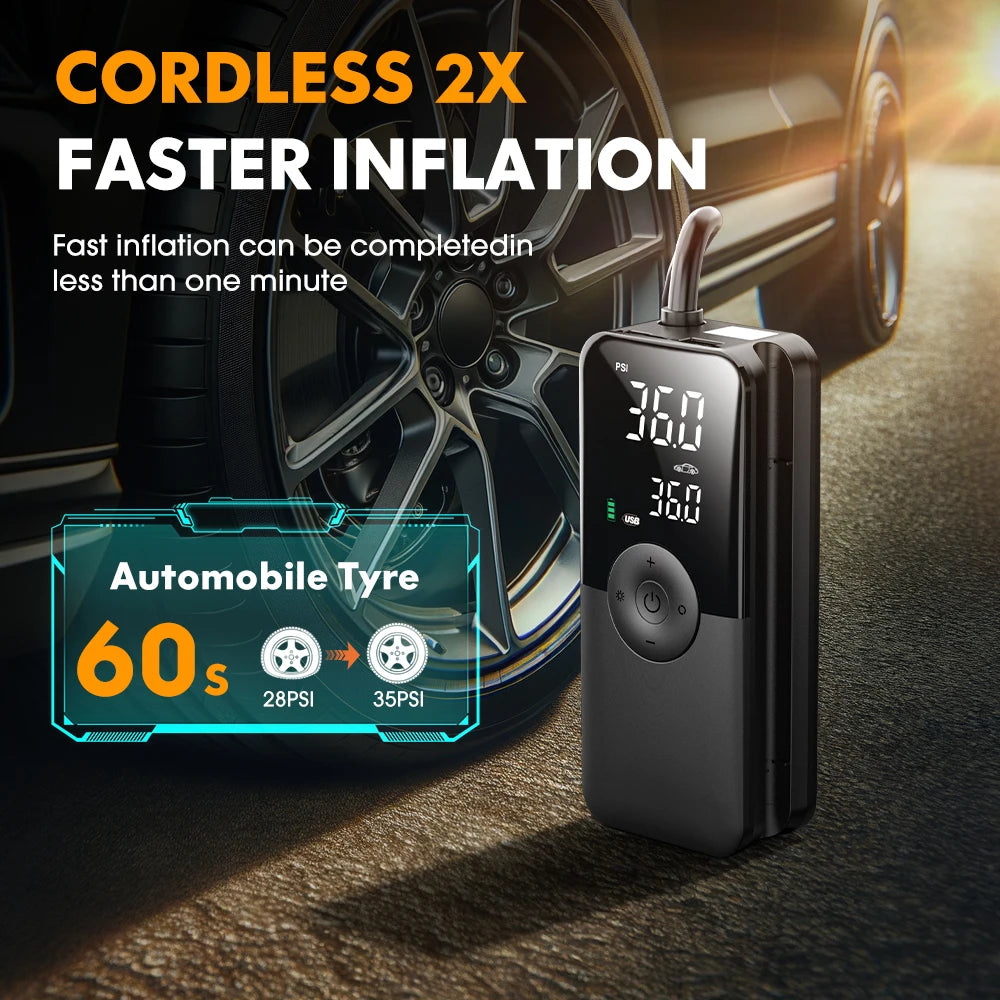 Carsun Rechargeable Digital Tire Inflator - Portable Air Pump