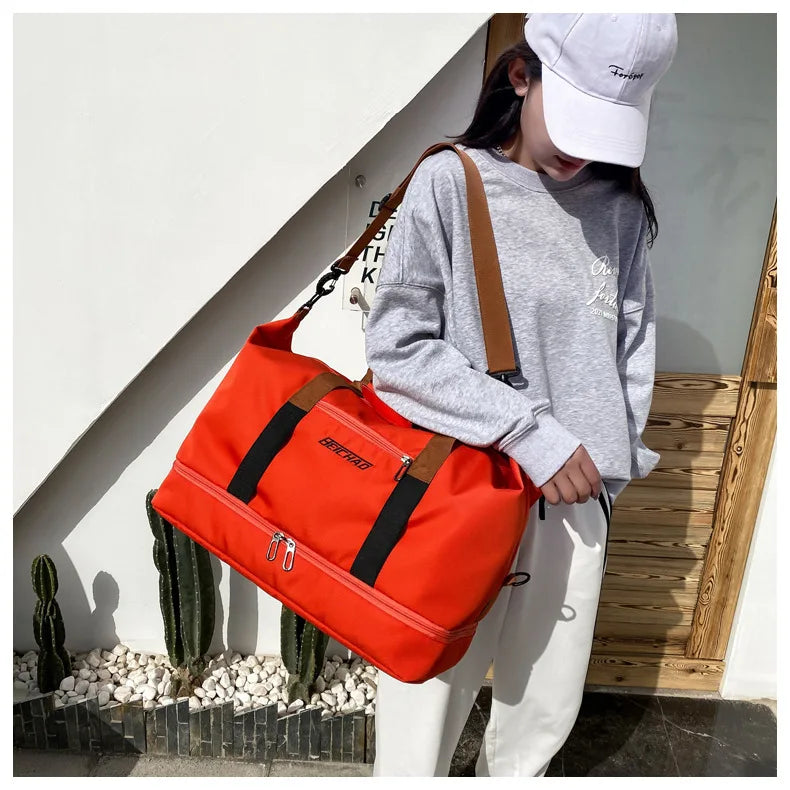 Men's Large Capacity Waterproof Gym Bag - Travel Sports Duffle & Crossbody