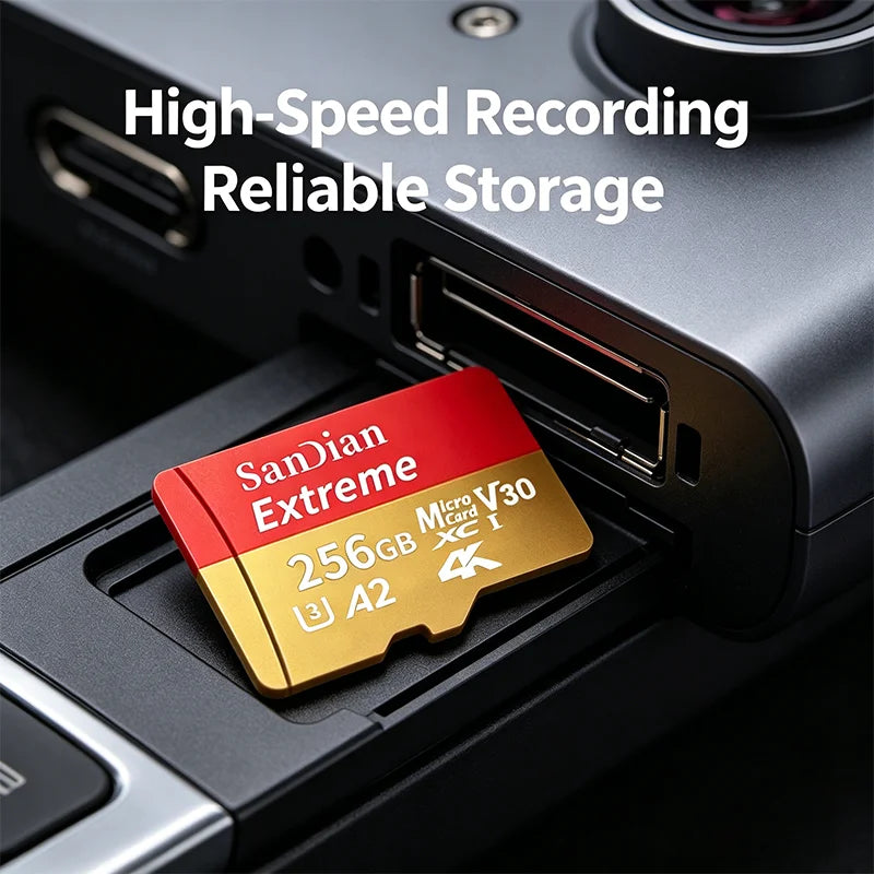 Original Micro TF Card V30 Class10 - 128GB, 256GB, 512GB Flash Memory for Surveillance, PC & Mac