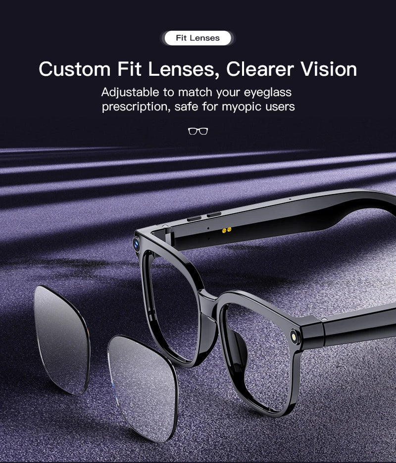 GUHUAVMI 800W HD Camera Glasses for Men - Hands-Free Translator & Video