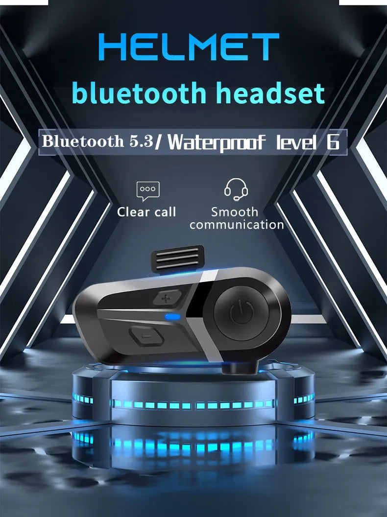 Bluetooth 5.3 Motorcycle Helmet Headset | Wireless Calls & Music