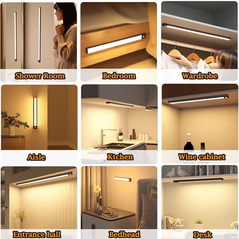 LED Cabinet Sensor Lights - Adjustable Brightness Motion Tube