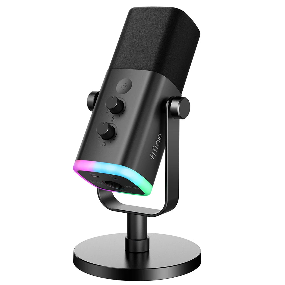 FIFINE AM8 USB/XLR Dynamic Gaming Microphone with Mute & Headphone Jack