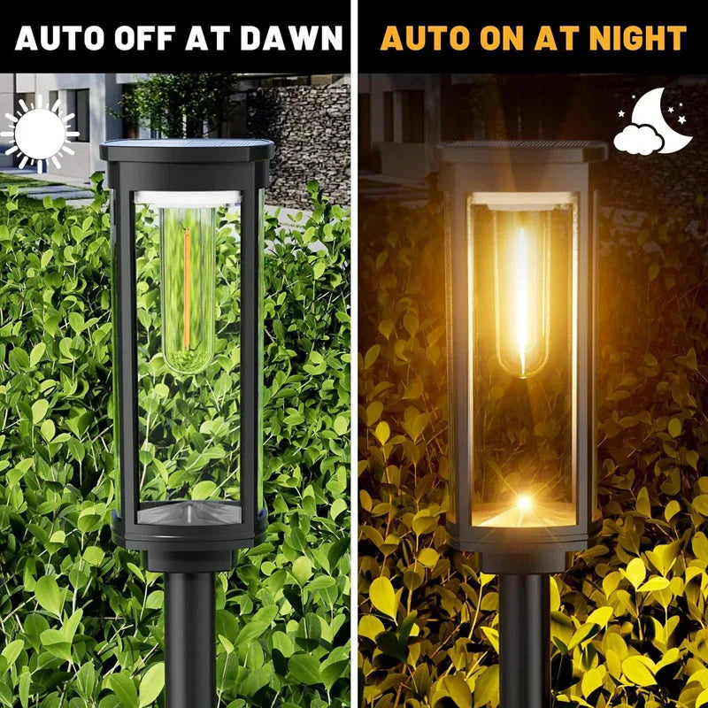 Retro Solar Pathway Lights | Warm Garden LED Decor