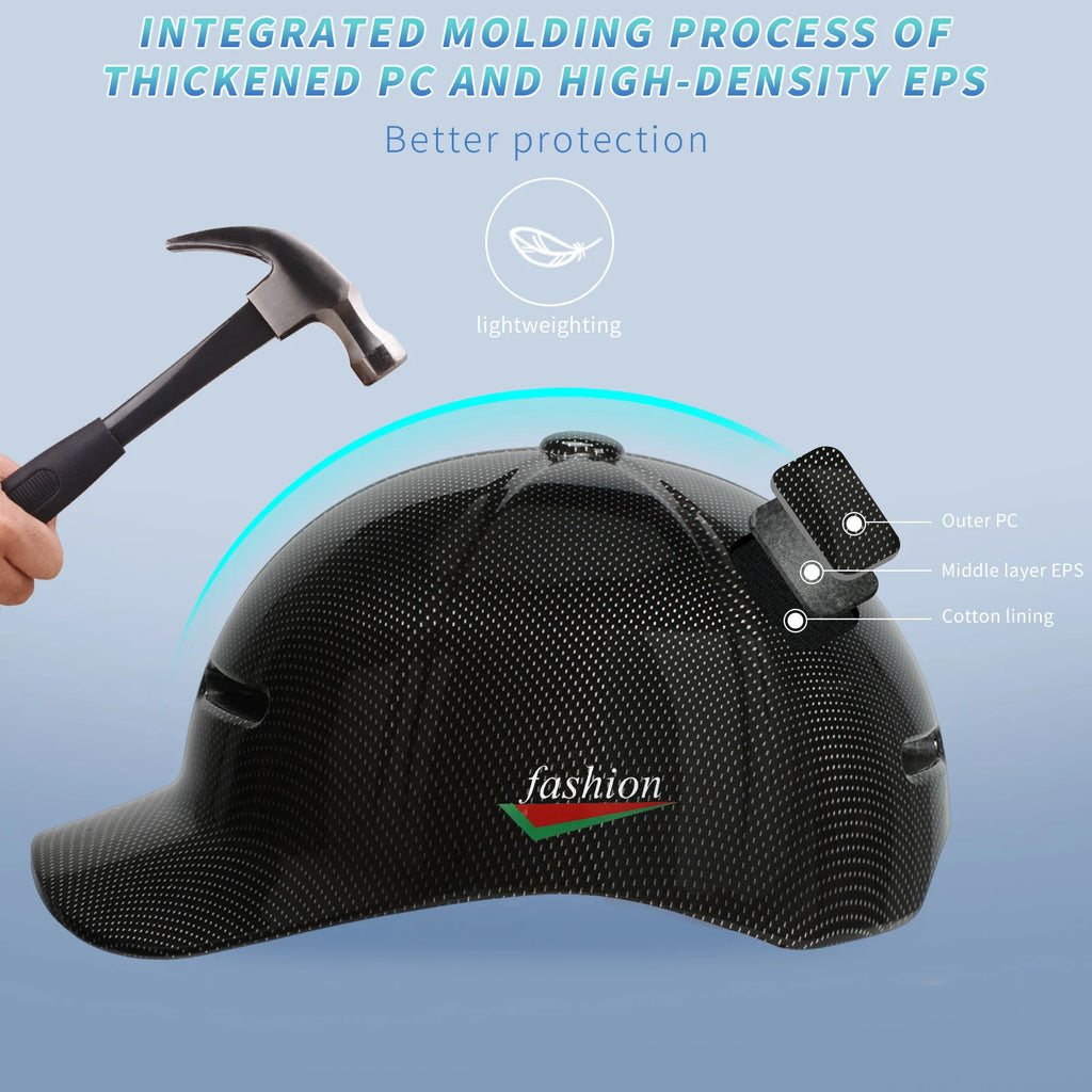 GUDOOK Baseball Cap Bike Helmet - Adult Adjustable Cycling Safety for MTB & Road