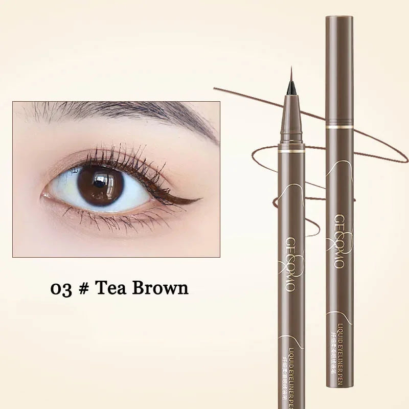 Ultra Thin Waterproof Lower Eyelash & Silkworm Eyeliner Pen - Black Brown