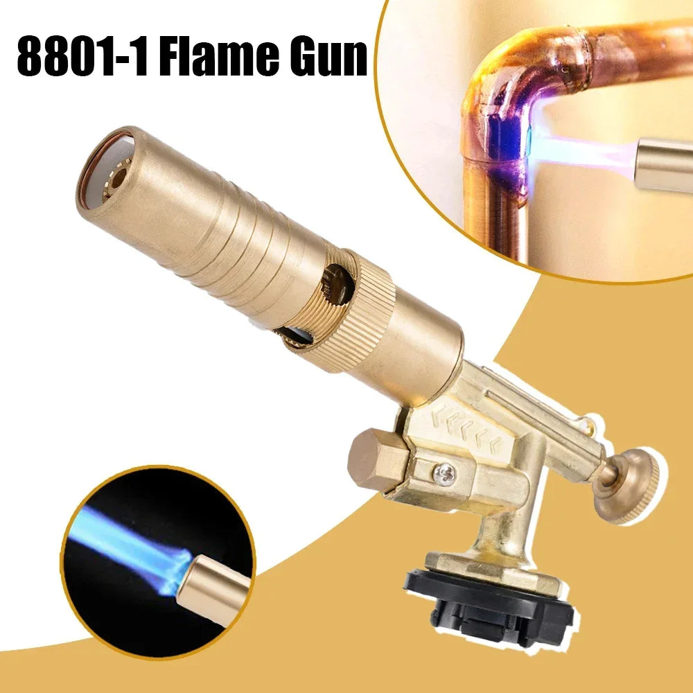 Pure Copper Auto Ignition Welding Torch Gas Burner - Brazing, Cooking & BBQ Flame Gun