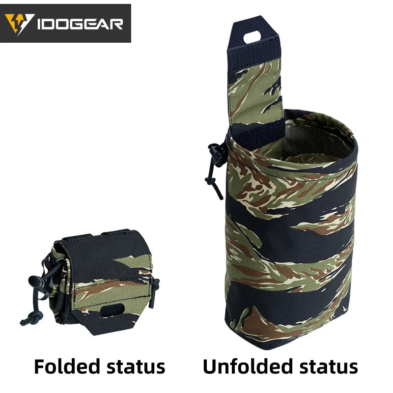 IDOGEAR Tactical MOLLE Foldable Dump Pouch - Durable Mini Drop Bag