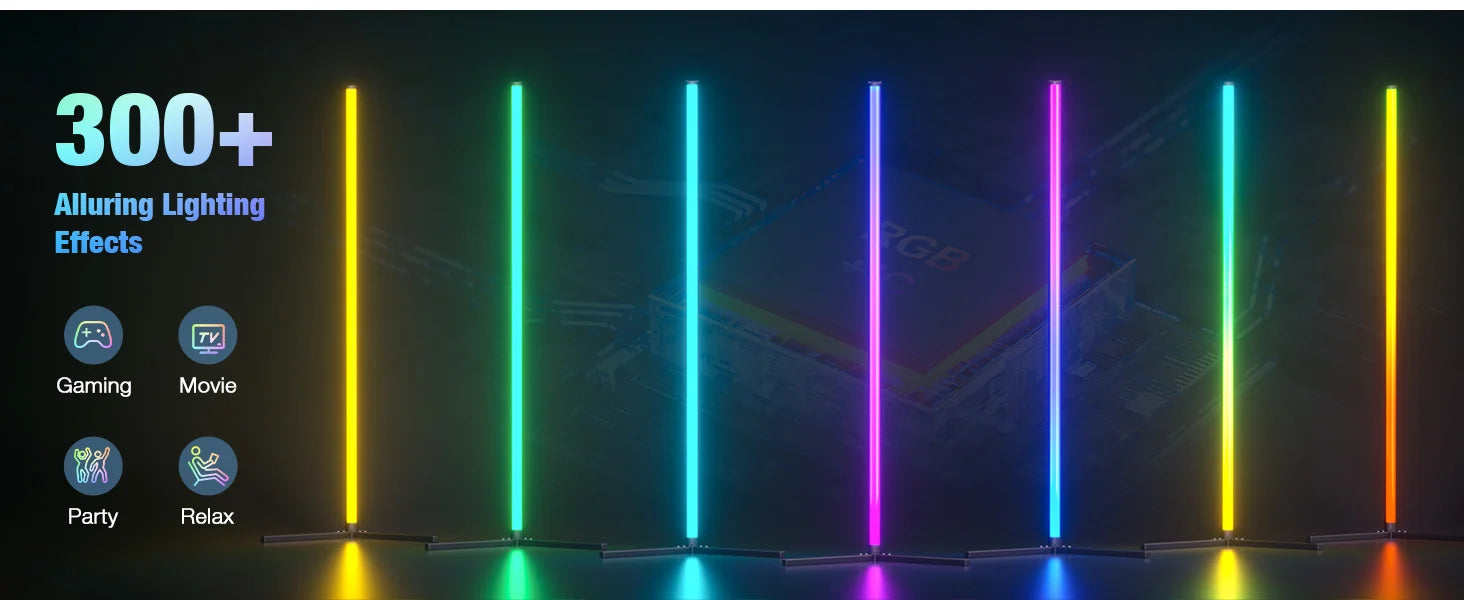 Vabena Smart RGB Corner Floor Lamp - Music Sync & App Control