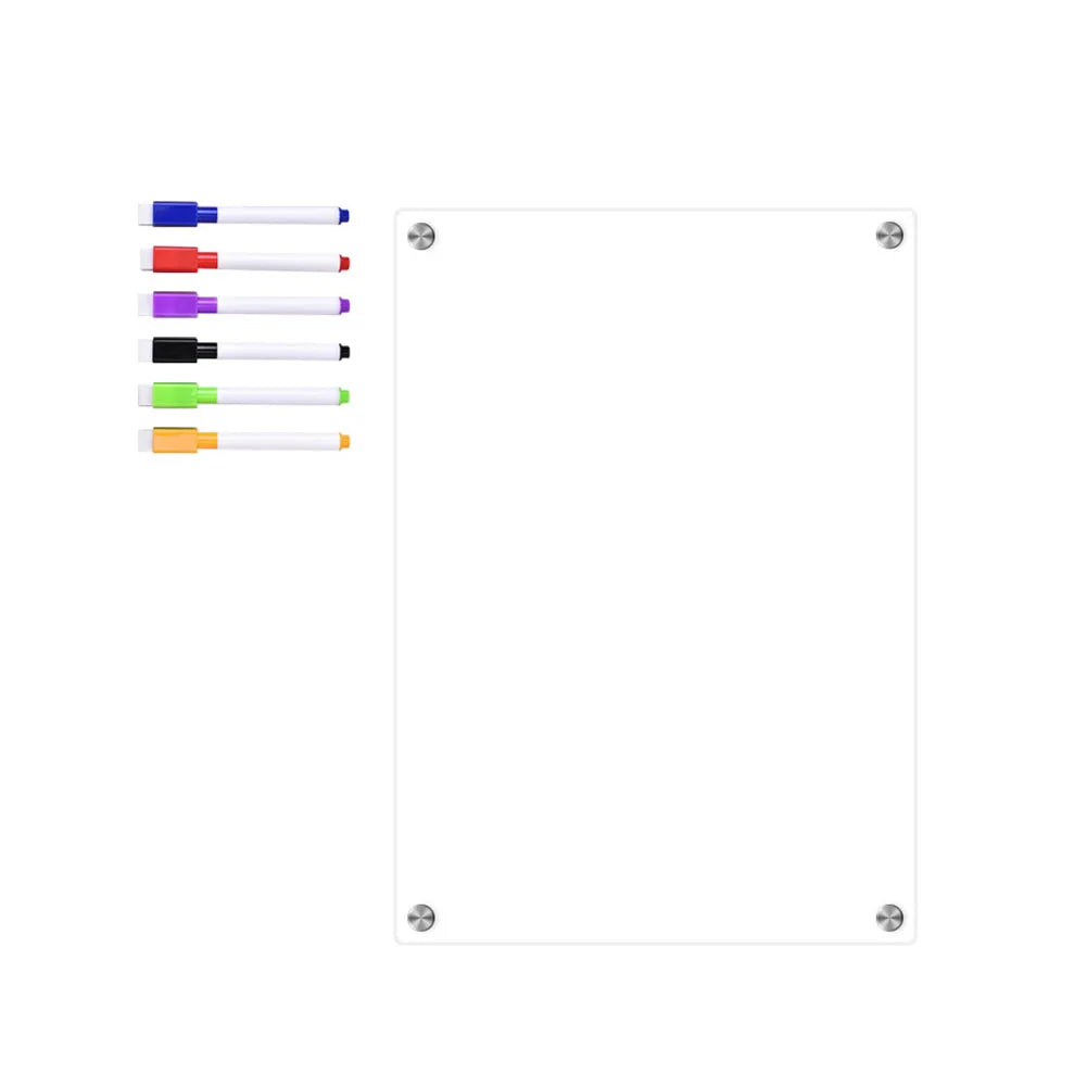 Vabena Clear Acrylic Magnetic Fridge Calendar | Weekly & Monthly Dry Erase Board