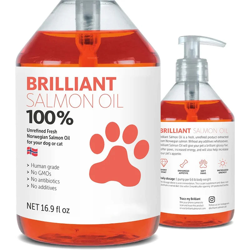 Natural Salmon Fish Oil for Dogs & Cats - 21 Omega Fatty Acids
