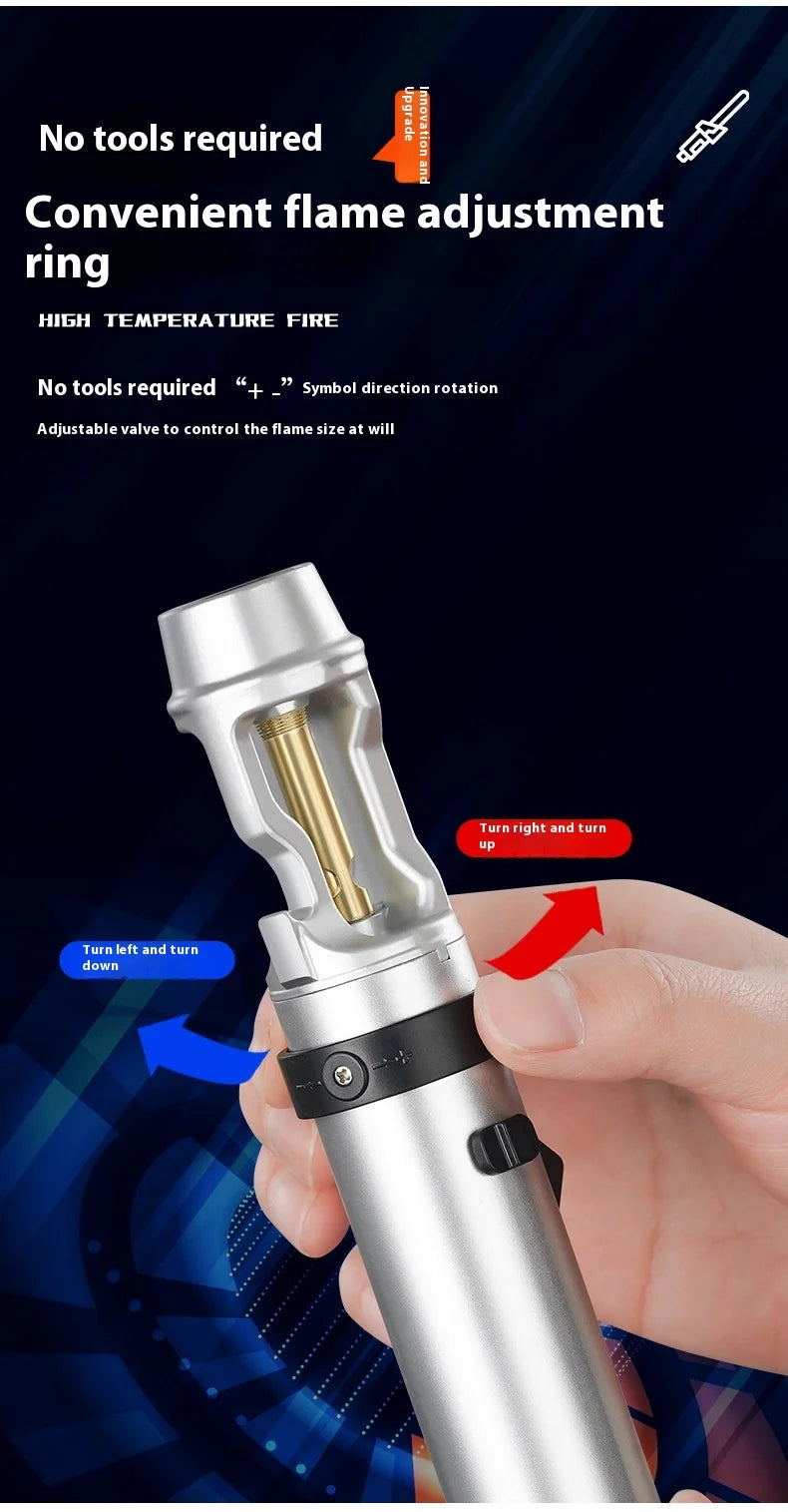 Powerful Metal Gas Lighter - Windproof Torch for Kitchen, BBQ & Cigars