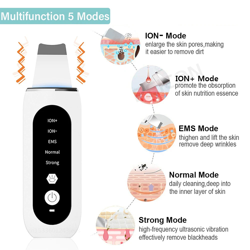 Peicon Professional Ultrasonic Skin Scrubber - Deep Cleansing & Exfoliation