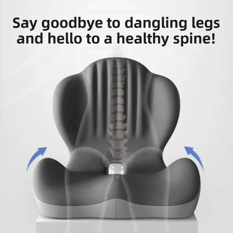 Ergonomic Memory Foam Seat Cushion with Lumbar Support | Office & Car Back Pain Relief