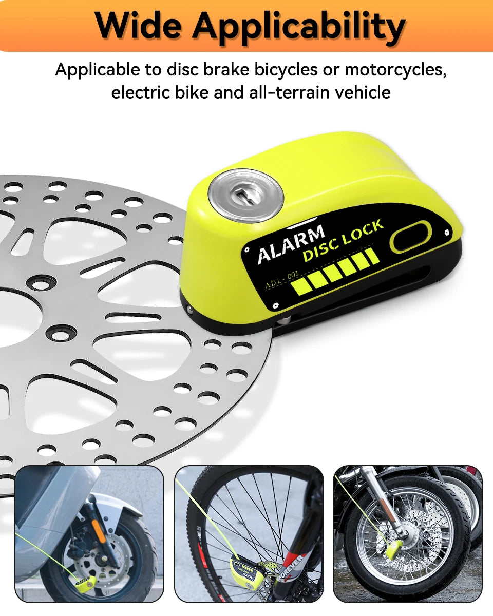 Extractme 120dB Motorcycle Alarm Disc Lock - Anti-Theft Security