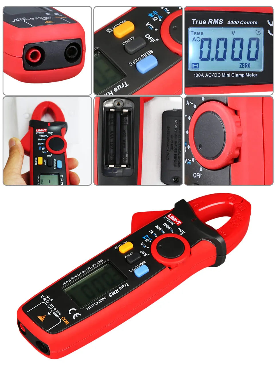 UNI-T UT210E/UT210D Digital Clamp Meter | AC/DC Ammeter | True RMS Multimeter for Electricians & HVAC