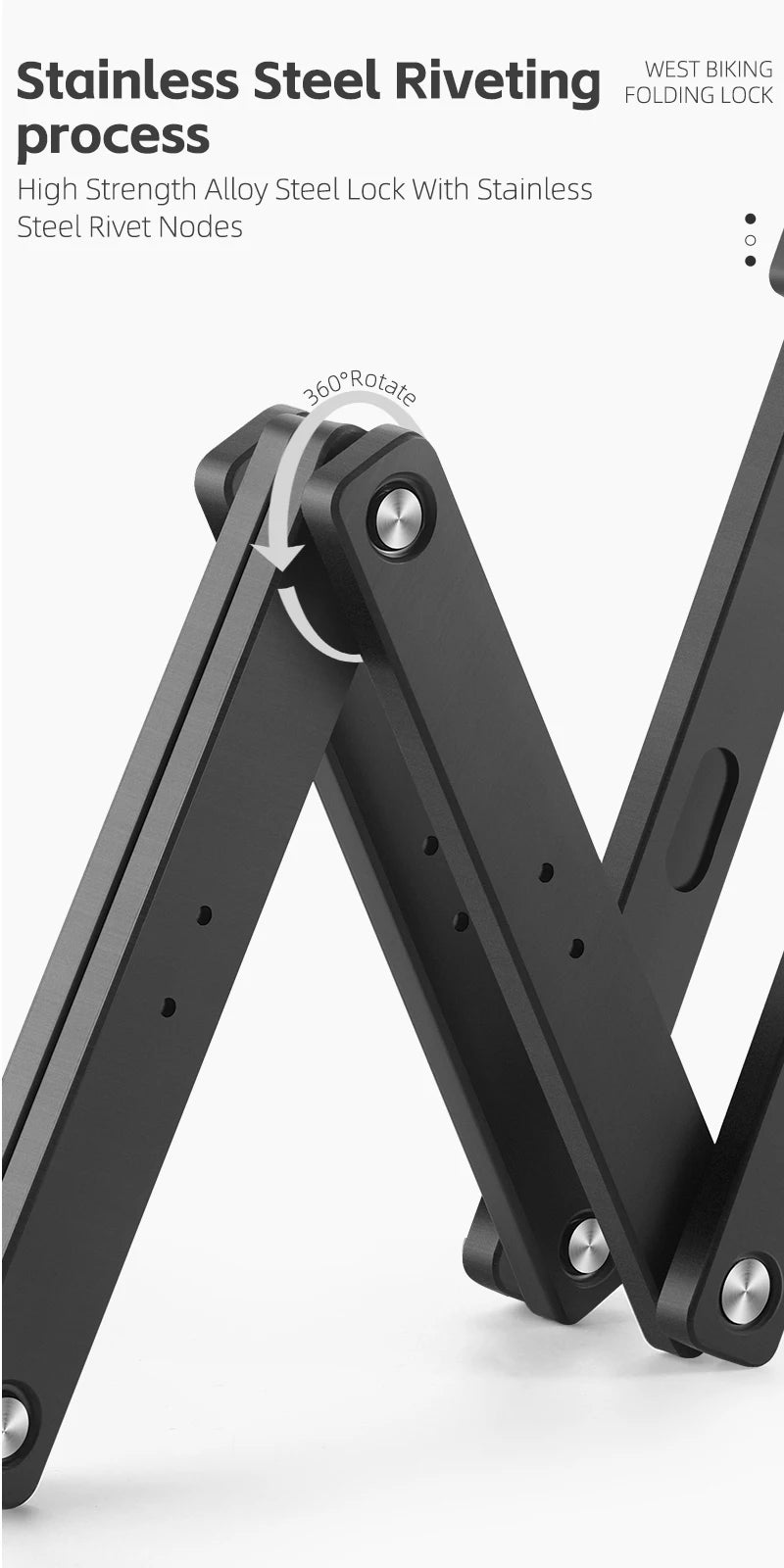 WEST BIKING Foldable Bike & Motorcycle Lock - Key & Password Security