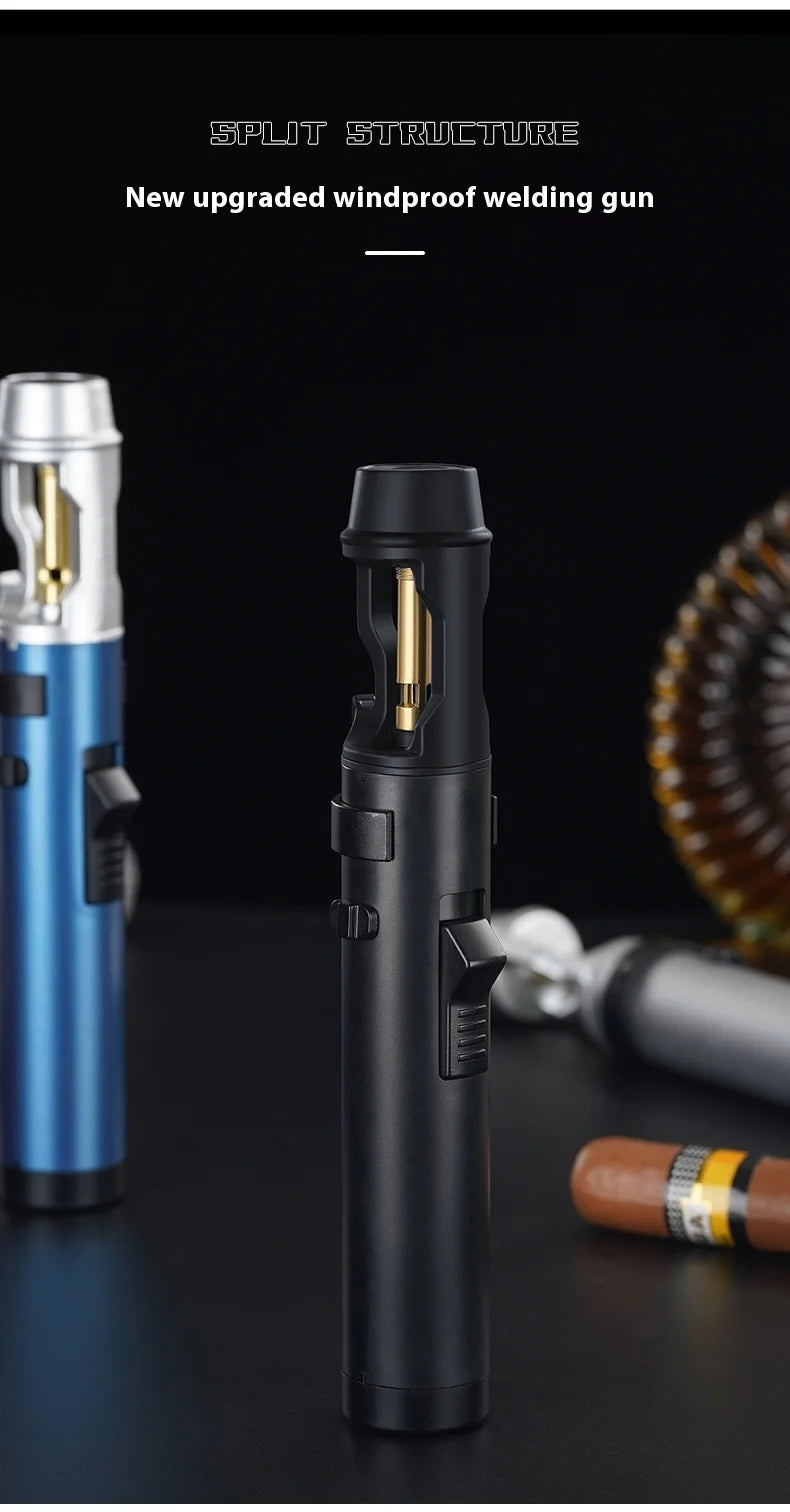 Powerful Metal Gas Lighter - Windproof Torch for Kitchen, BBQ & Cigars