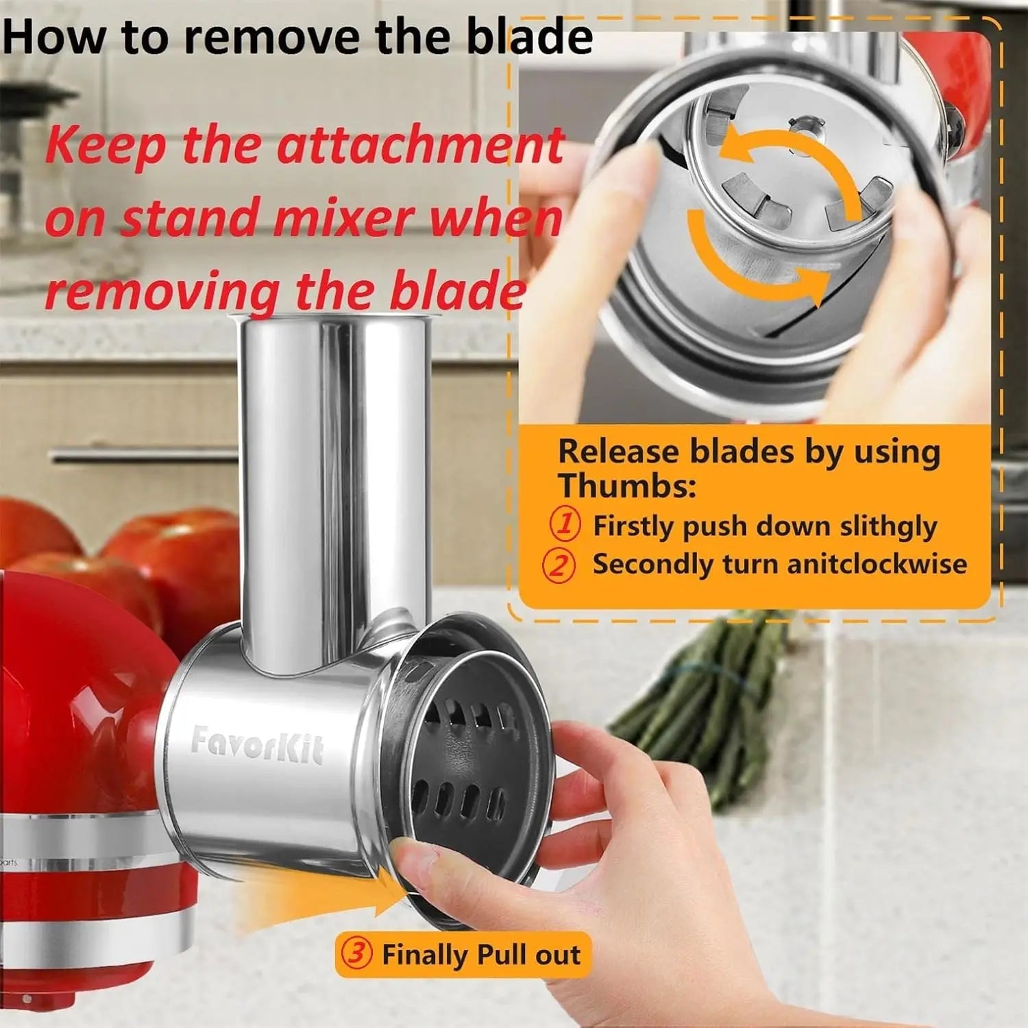 KitchenAid Stand Mixer Slicer Shredder | Stainless Steel Salad Maker