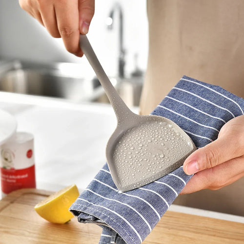 15-Piece Khaki Food Grade Silicone Kitchen Utensil Set