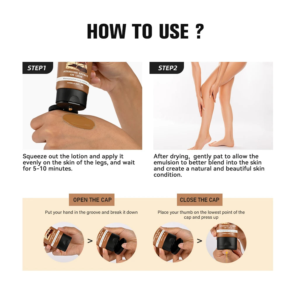 Vabena 100ml Leg Makeup - Long-lasting, Waterproof & Anti-Transfer Foundation