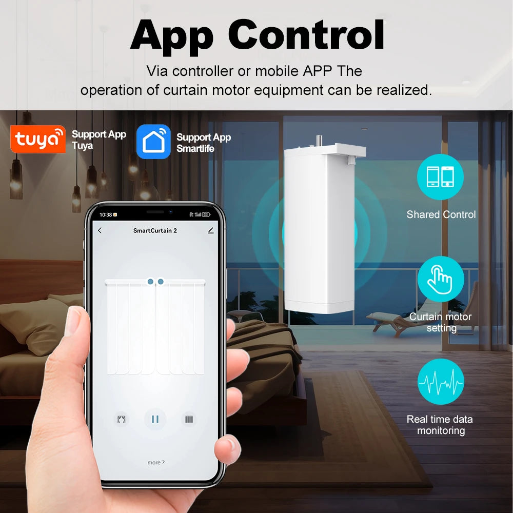 Silent Tuya Smart Curtain Motor | Automated Window Blinds