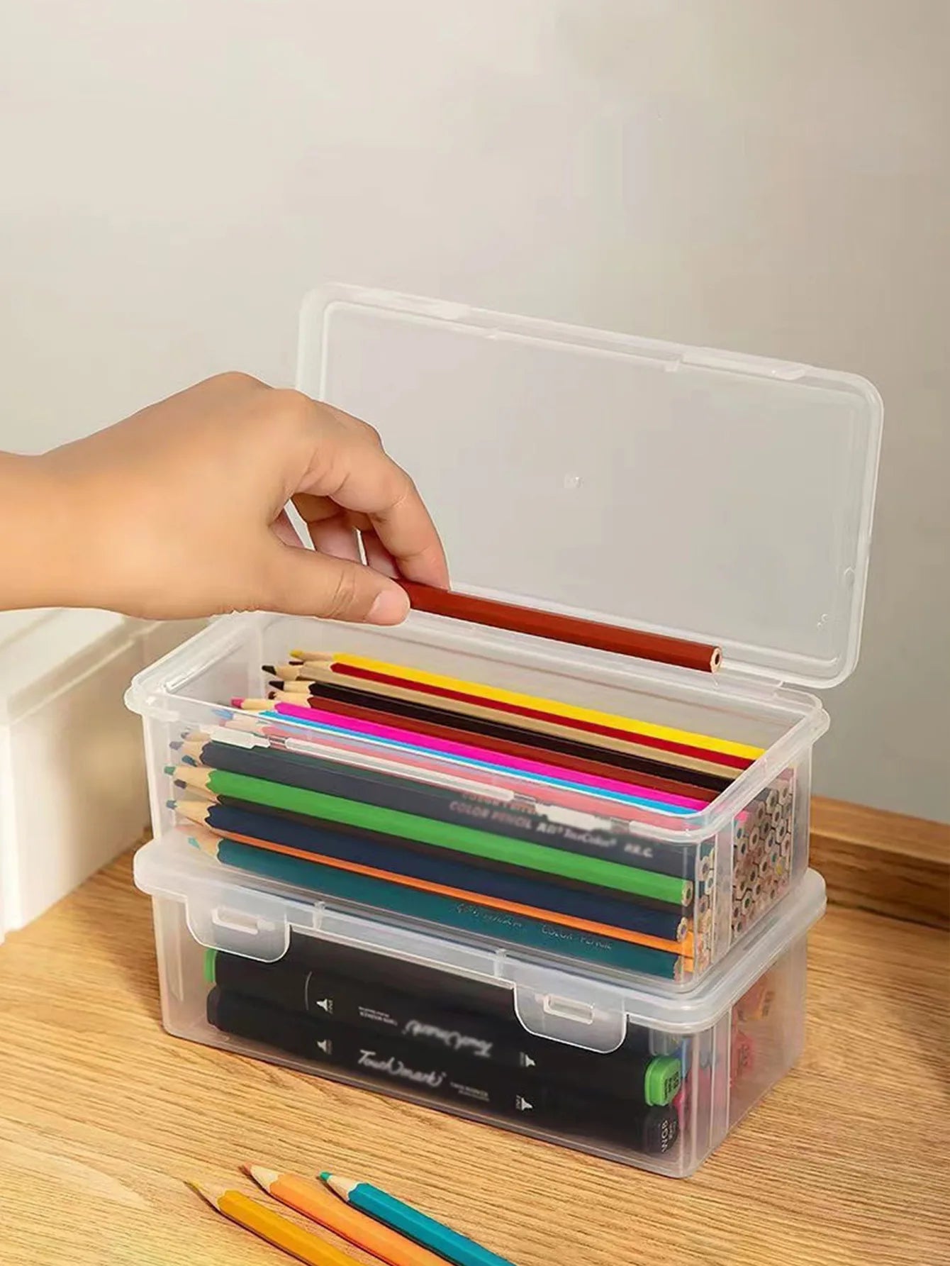 Clear Large Capacity Pen Case - Lightweight School Organizer