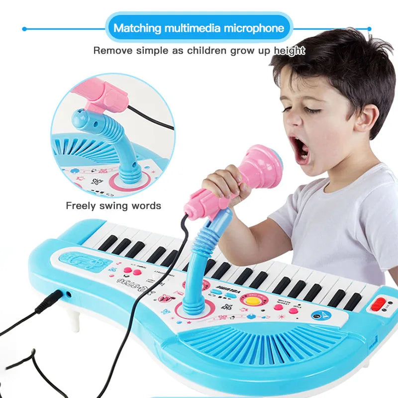 37 Keys Kids Electronic Piano Keyboard with Microphone | Educational Musical Toy