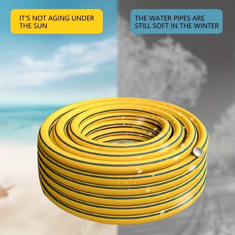 Vabena Heavy-Duty Rubber Garden Hose - 10/20/30m, All-Season, Leak-Proof, Durable