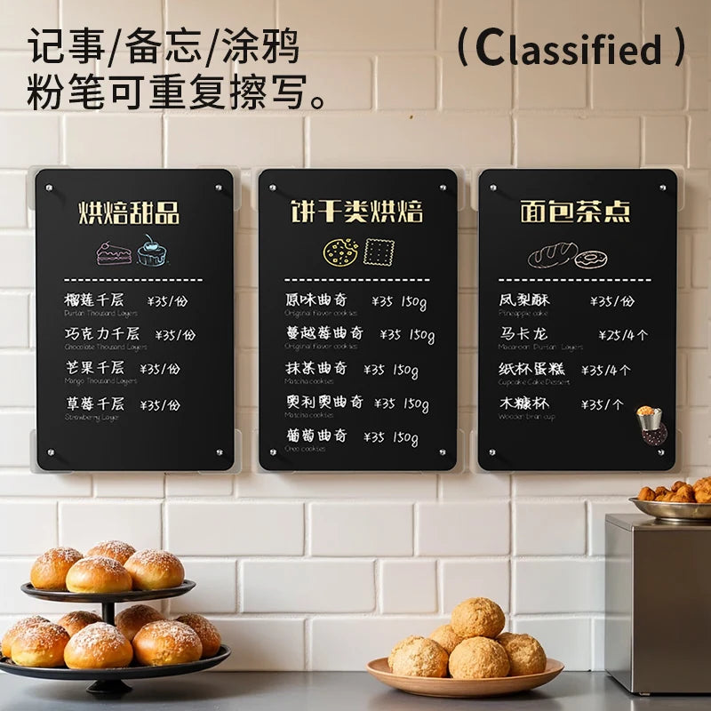 Desktop Magnetic Whiteboard & Blackboard for Cafe & Office Display