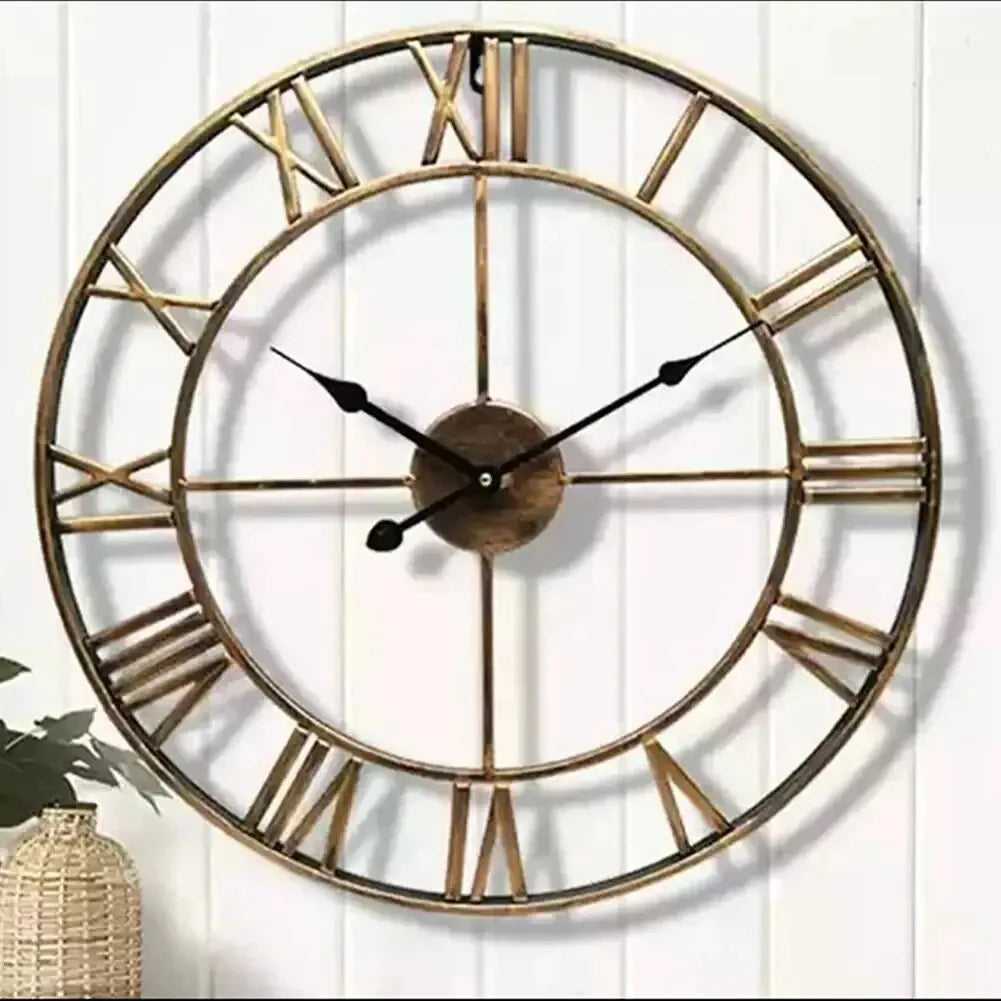 Modern 3D Large Roman Numeral Wall Clock - Silent Design Decor