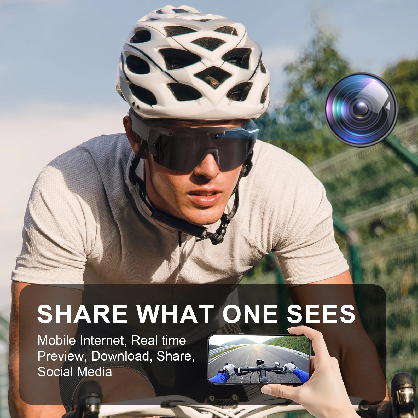 DIXSG HD Video Glasses - Action Camera Sunglasses for Sports